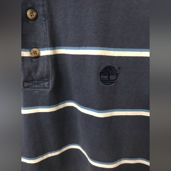 𝅺VINTAGE Timberland Stratham Mens Cotton Striped Classic Fit Polo Shirt Size XL - Picture 4 of 10